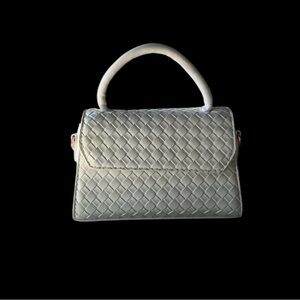 Small white faux hand bag